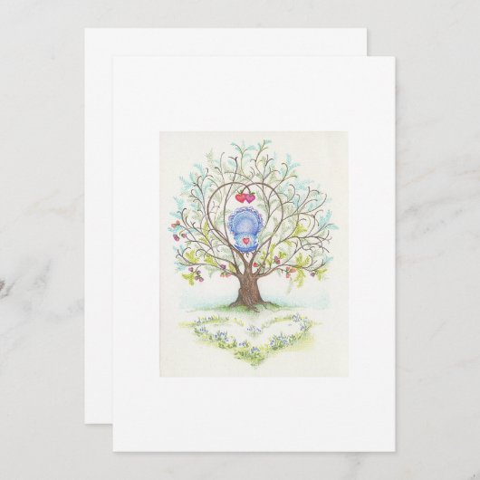 Baby Cradle in A Tree of Hearts and Love (Voorkant / Achterkant)