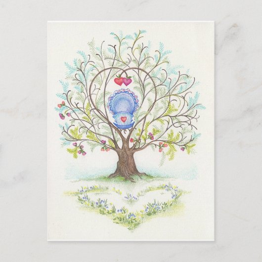 Baby Cradle in A Tree of Hearts and Love Briefkaart (Voorkant)