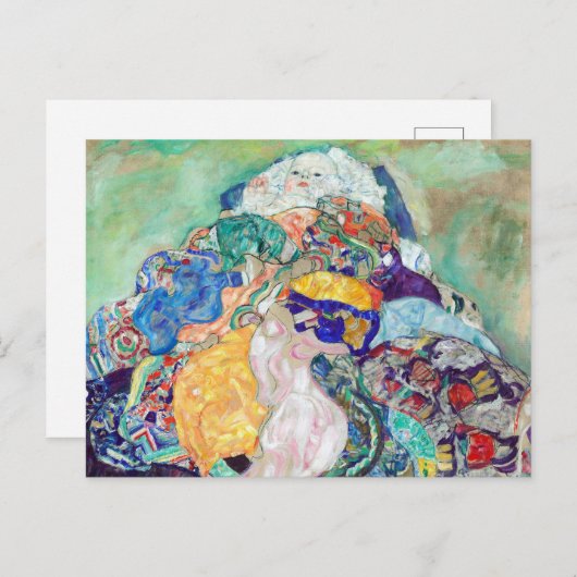 Baby Cradle schilderij van Gustav Klimt Briefkaart (Voorkant / Achterkant)