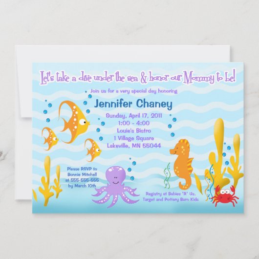 BABY CRITTERS 5x7 Baby shower Uitnodiging (Voorkant)