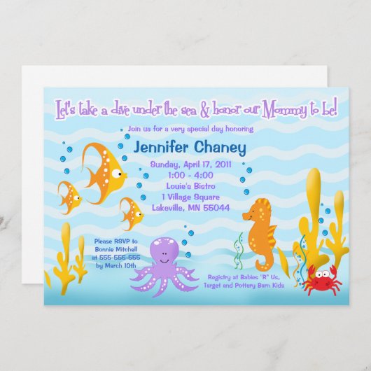 BABY CRITTERS 5x7 Baby shower Uitnodiging (Voorkant / Achterkant)