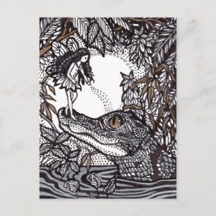 Baby Croc en Fairy Briefkaart