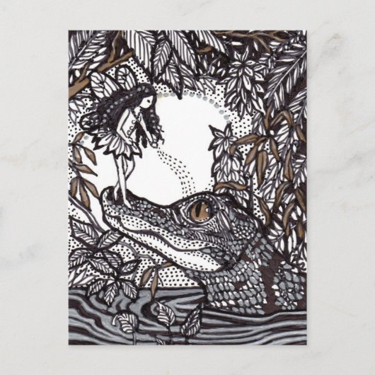 Baby Croc en Fairy Briefkaart (Voorkant)