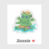 Baby Cthulhu dartelend in het water Sticker (Vel)