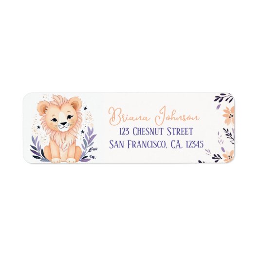 Baby Cub Boho Floral Design - Retouradres Etiket (Voorkant)