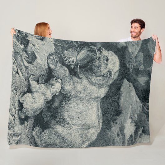 Baby Cub en Mama Polar Beer Fleece Deken (In situ)