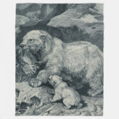 Baby Cub en Mama Polar Beer Fleece Deken (Voorkant)
