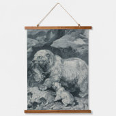 Baby Cub en Mama Polar Beer Hangend Wandkleed (Voorkant)