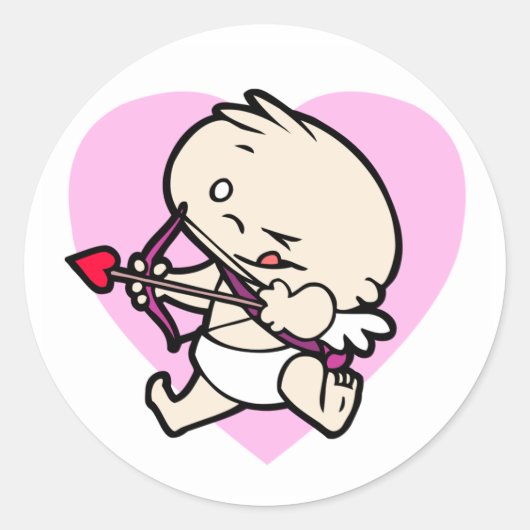 Baby Cupid claimt liefdesStickers Ronde Sticker (Voorkant)