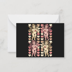 Baby Cupid Coquette boog Retro Valentijnsdag Notitiekaartje