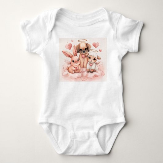 Baby Cupid Dieren Valentijn Eén Stuk Romper (Voorkant)