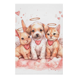 Baby Cupid Trio Nursery Art Print | Watercolor Perfect Poster