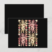 Baby Cupido Coquette boog Retro Valentijnsdag Briefkaart (Voorkant / Achterkant)