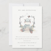 Baby Cute Baby Hippo Foliage Ballon Bedankkaart (Voorkant)