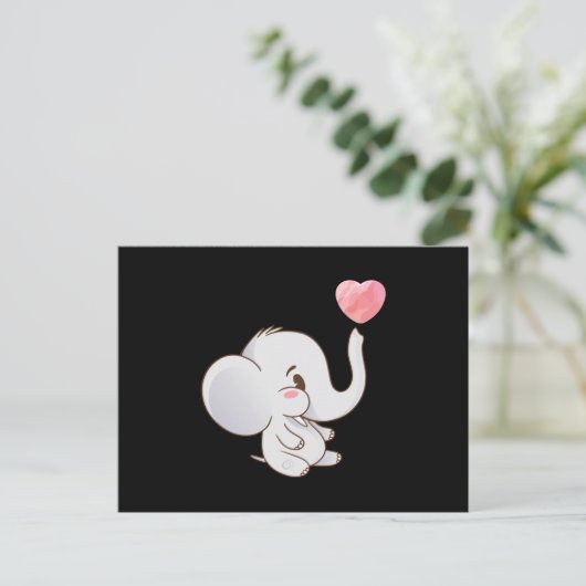 Baby Cute Elephan Briefkaart (Staand voorkant)