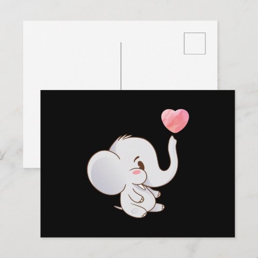 Baby Cute Elephan Briefkaart (Voorkant / Achterkant)