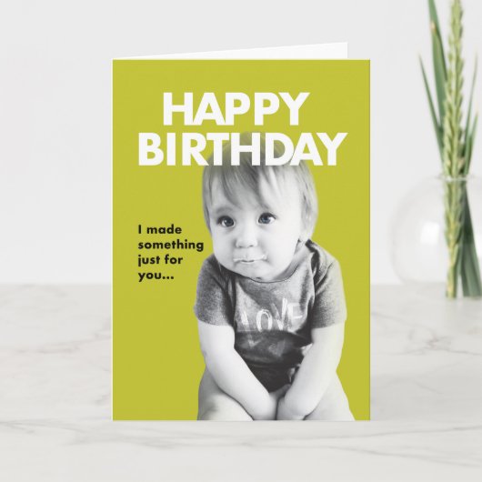 Baby Cute, Funny Birthday Card Kaart (Voorkant)