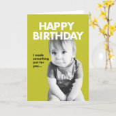 Baby Cute, Funny Birthday Card Kaart (Gele Bloem)