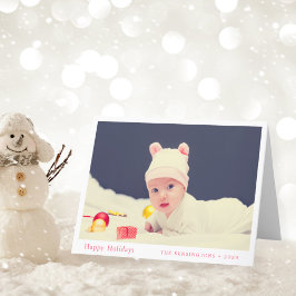 Baby Cute Minimalist Holiday Card Feestdagen Kaart