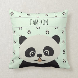 Baby Cute Panda beer Green - Gepersonaliseerd Kussen