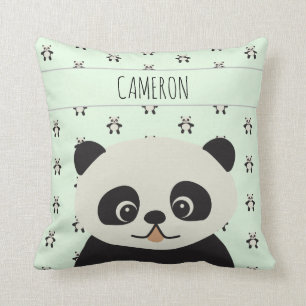 Baby Cute Panda beer Green - Gepersonaliseerd Kussen