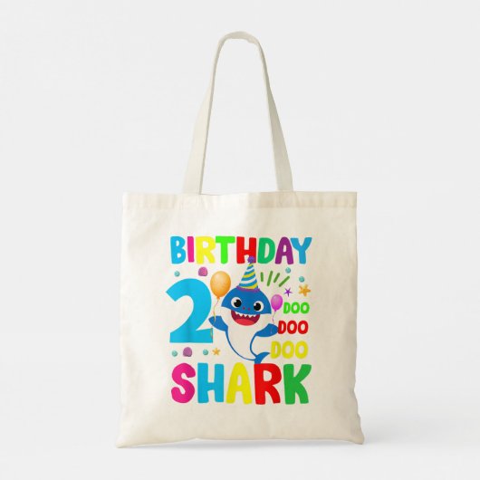 Baby Cute Shark 2020 2e verjaardag Boy Girl 2 jaar Tote Bag (Achterkant)