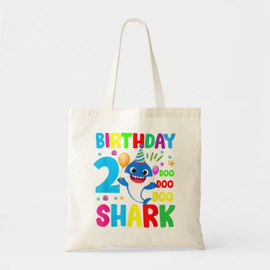 Baby Cute Shark 2020 2e verjaardag Boy Girl 2 jaar Tote Bag (Voorkant)