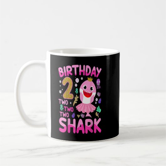 Baby Cute Shark 2e verjaardag Jongen meisje 2 jaar Koffiemok (Links)