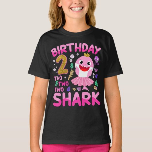 Baby Cute Shark 2e verjaardag Jongen meisje 2 jaar T-shirt (Voorkant)