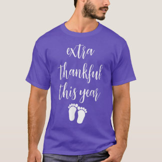Baby Cute Thanksgiving Zwangerschap Aankondiging W T-shirt