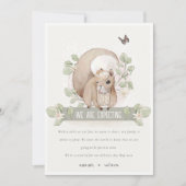 Baby Cute Woodland Floral Squirrel Kaart (Voorkant)