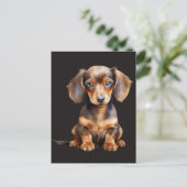 Baby Dachshund Briefkaart (Staand voorkant)
