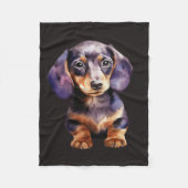 Baby Dachshund Fleece Deken (Voorkant)