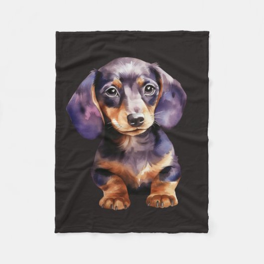 Baby Dachshund Fleece Deken (Voorkant)