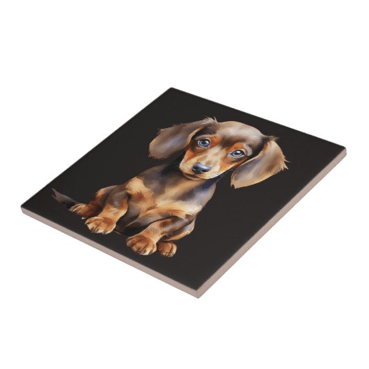 Baby Dachshund Tegeltje (Zijkant)
