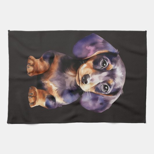 Baby Dachshund Theedoek (Horizontaal)