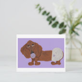 Baby Dachshund Uitnodiging Briefkaart (Staand voorkant)