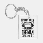 Baby Daddy Hates Me Twice The Man Funny Polar Prid Sleutelhanger (Voorkant Links)
