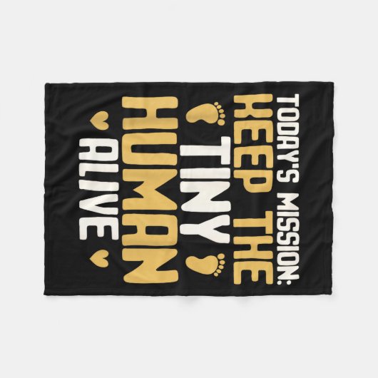 Baby Daddy Keep The Tiny Human Alive Funny New Dad Fleece Deken (Voorkant (Horizontaal))