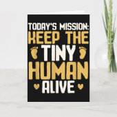 Baby Daddy Keep The Tiny Human Alive Funny New Dad Kaart (Voorkant)