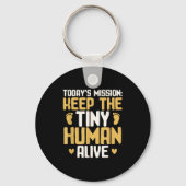 Baby Daddy Keep The Tiny Human Alive Funny New Dad Sleutelhanger (Voorkant)