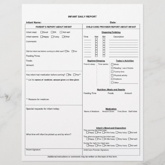 Baby Dagelijks rapport — Blad Flyer (Voorkant)