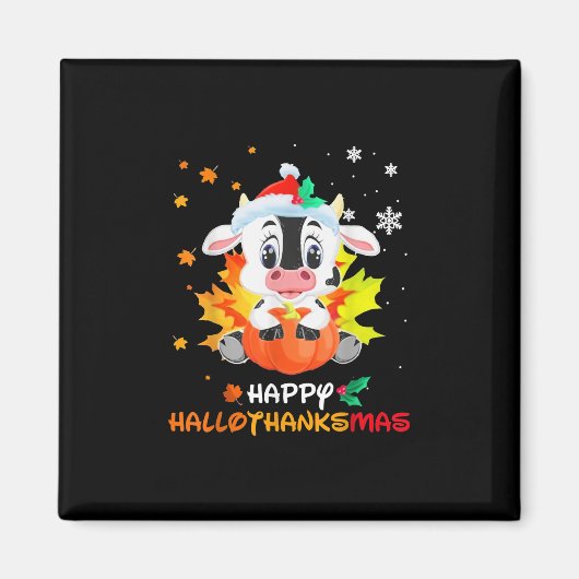 Baby Dairy Koe Happy Hanksmas Magneet (Voorkant)