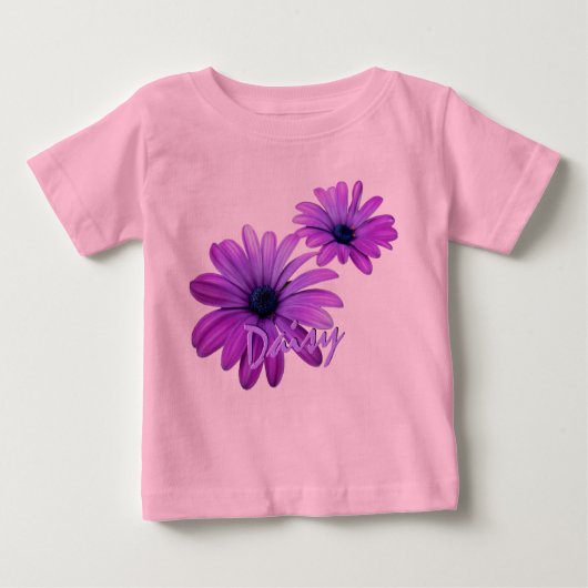Baby Daisy T-shirt Gepersonaliseerd Paarse Baby Sh (Voorkant)