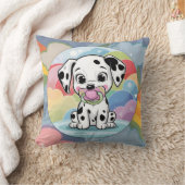 Baby Dalmatiër met een fopspeen - Geboorte Stats Kussen (Deken)