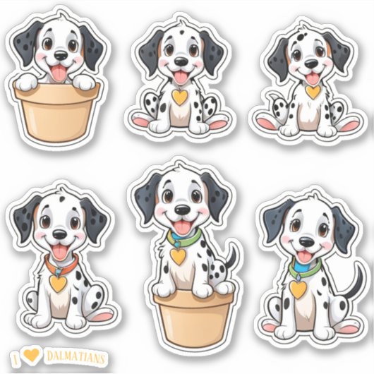 Baby Dalmatiërs Scrapbook Briefpapier Stickers (Voorkant)