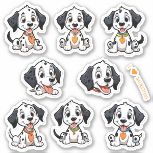 Baby Dalmatiërs Scrapbook Stationery Stickers (Voorkant)