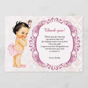 Baby Damask Hartelijk dank Bedankkaart