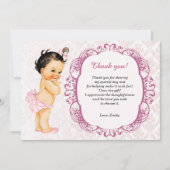  Baby Damask Hartelijk dank Bedankkaart (Voorkant)