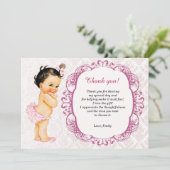 Baby Damask Hartelijk dank Bedankkaart (Staand voorkant)